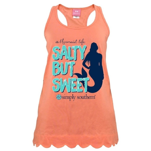 Simply Southern Tops - Simply Southern Mermaid Life Orange Tank S